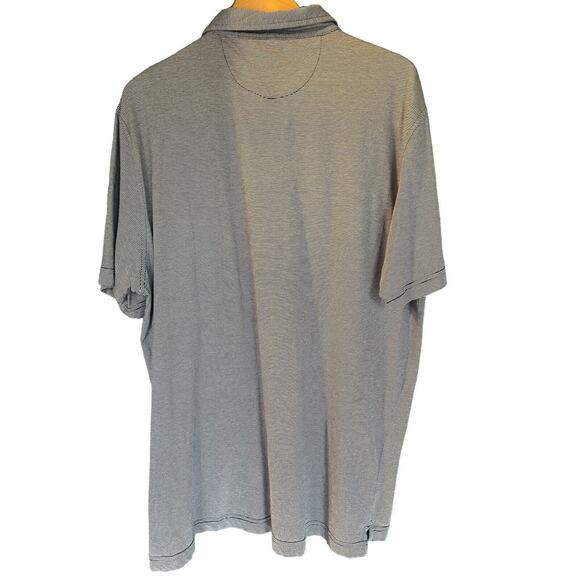 Peter Millar Polo Shirt Mens XL Crown Soft Golf Blue Striped Cotton Silk Blend - Picture 2 of 6